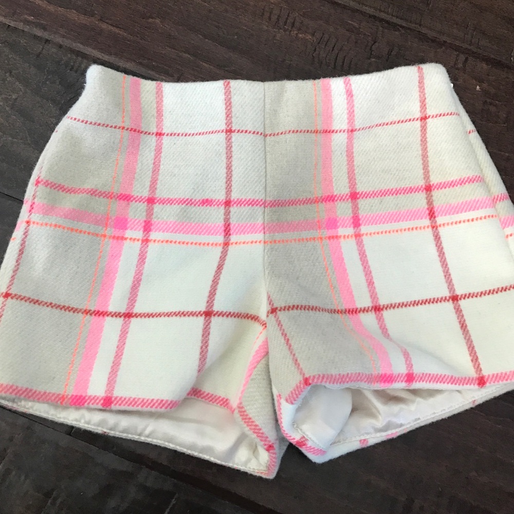 GAP Kids Plaid Shorts - White and Pink